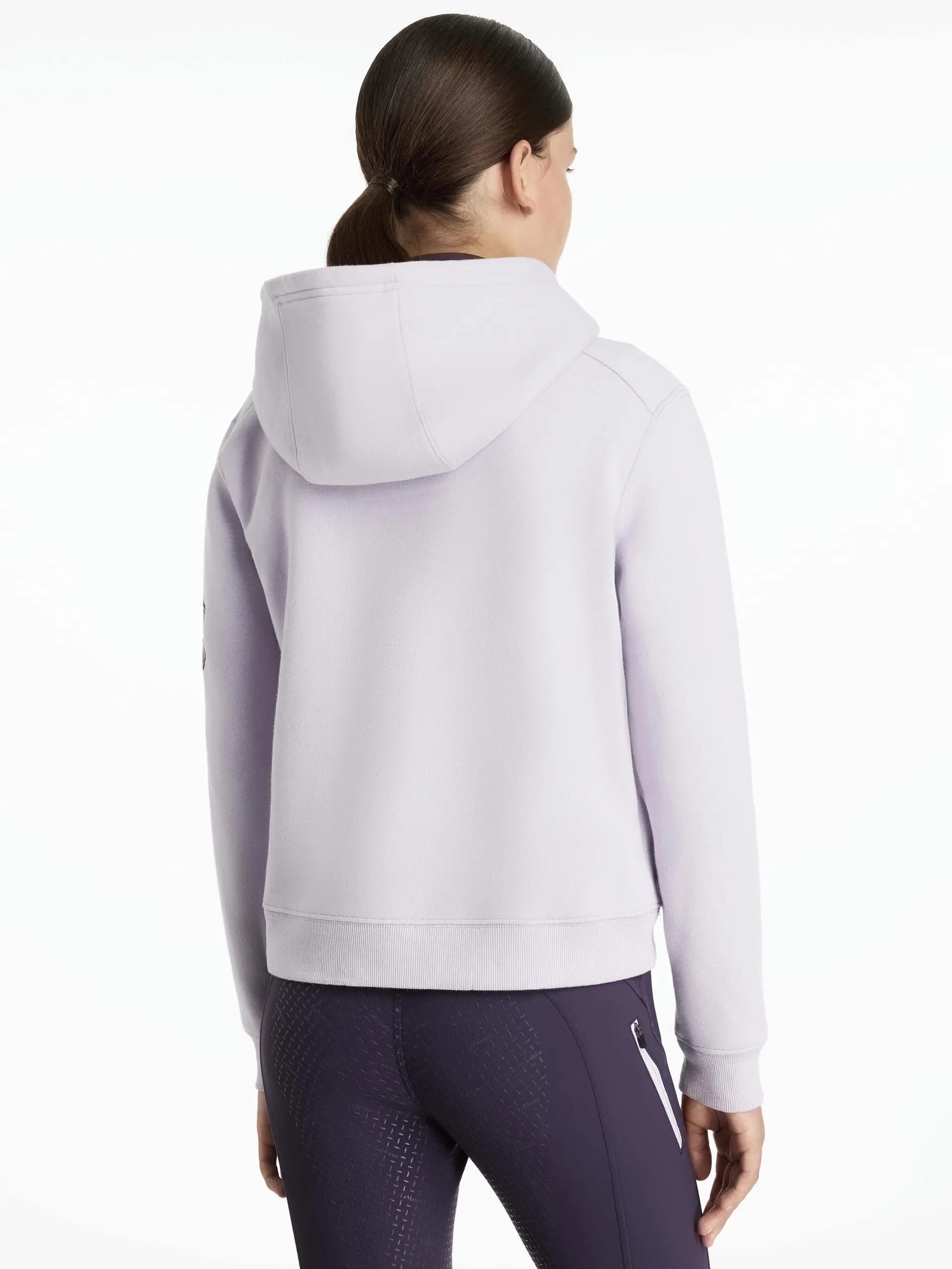 LeMieux Young Rider Hettie Half Zip Lilac Hoodie - Back View, Equestrian Apparel