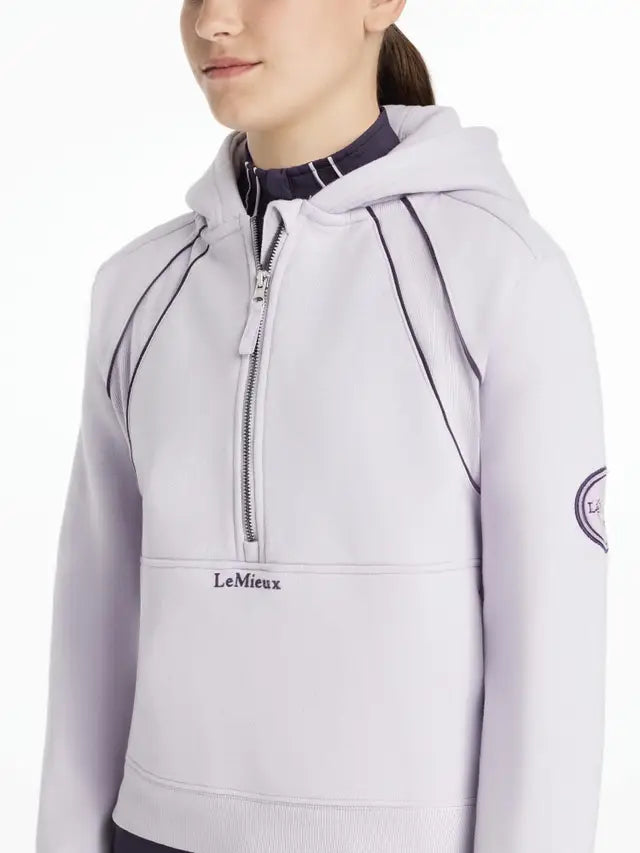 LeMieux Young Rider Hettie Lilac Half Zip Hoodie - Comfortable & Stylish Equestrian Apparel for Youth