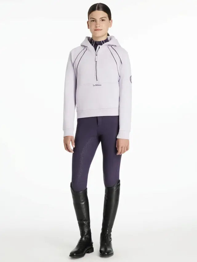 LEMIEUX Young Rider Hettie Lilac Half Zip Hoodie with Riding Pants and Boots | Equiflair