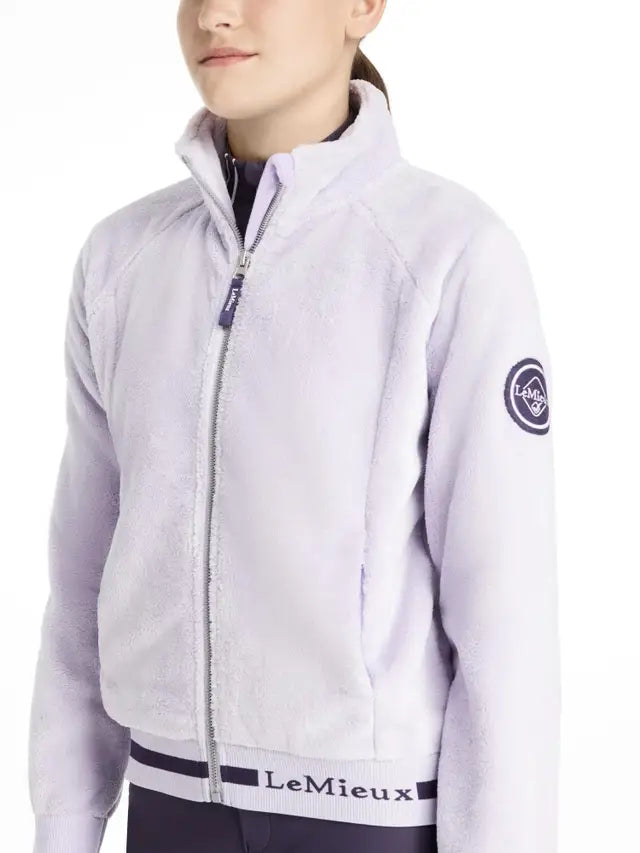 LeMieux Young Rider Libby Fleece Lilac Jacket - Cozy Zip-Up Mid Layer for Equestrian Kids