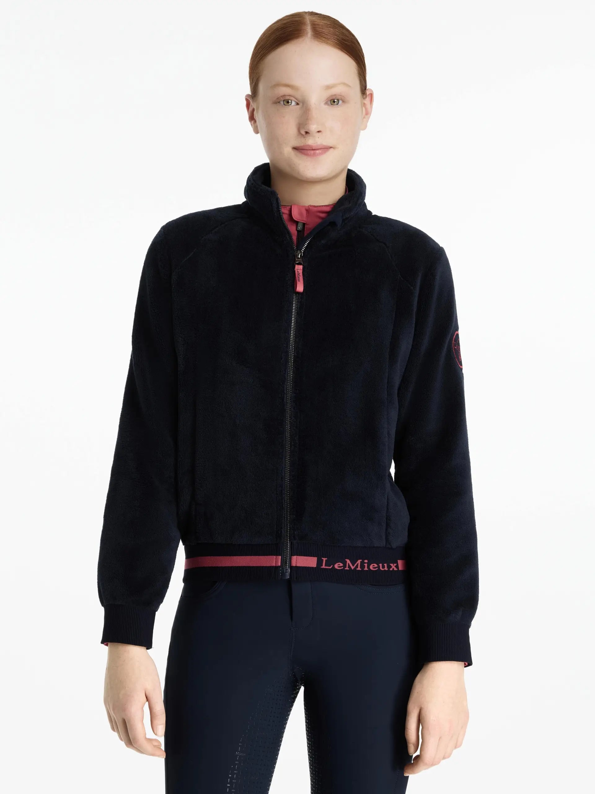 YOUNG RIDER LIBBY FLEECE NAVY by LeMieux: Soft Zip-Up Mid Layer Jacket for Equestrian Kids