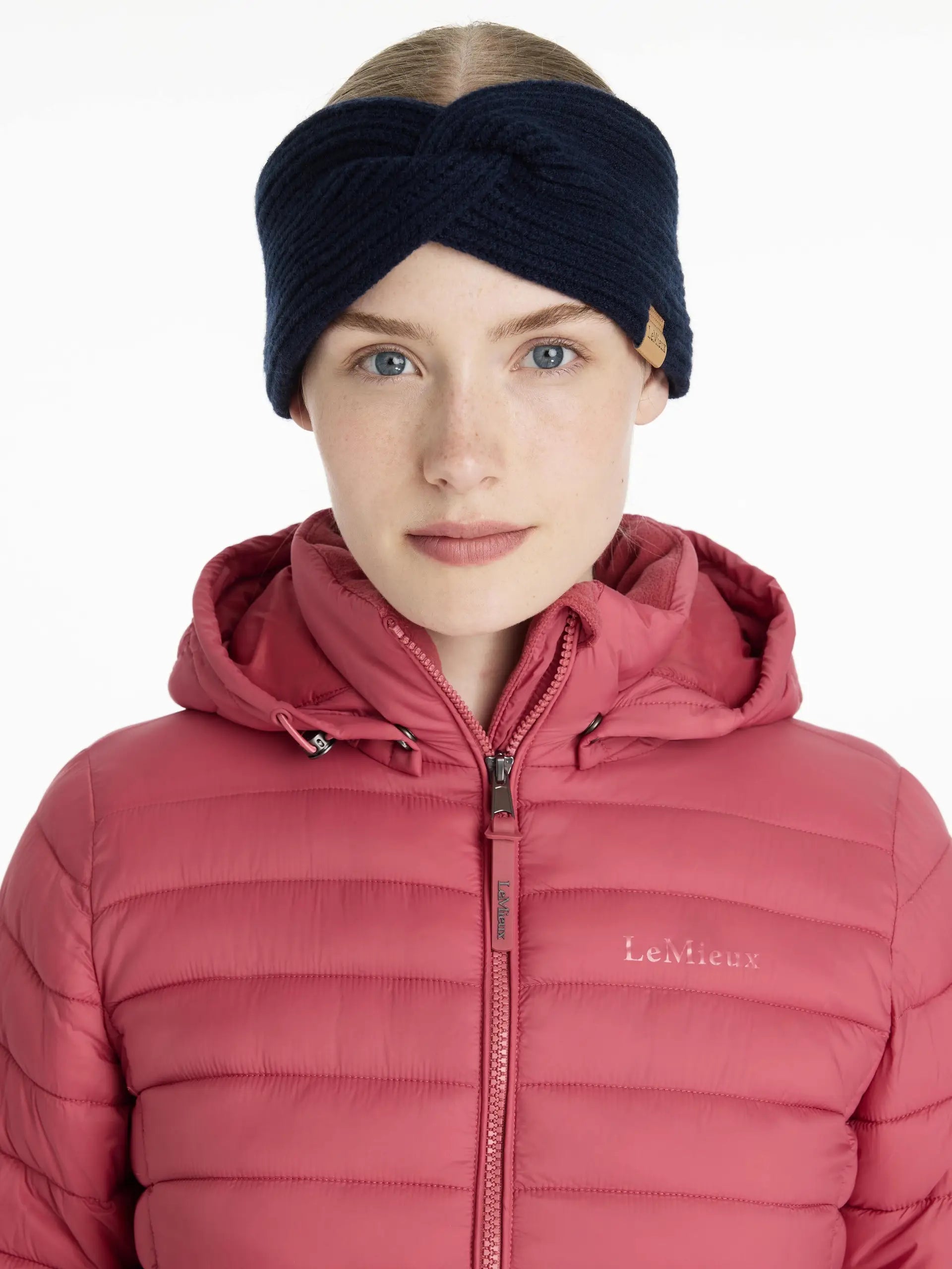 Lemieux Clara Navy Knitted Headband: Cozy Ear Warmer for Winter, Outdoor Activities