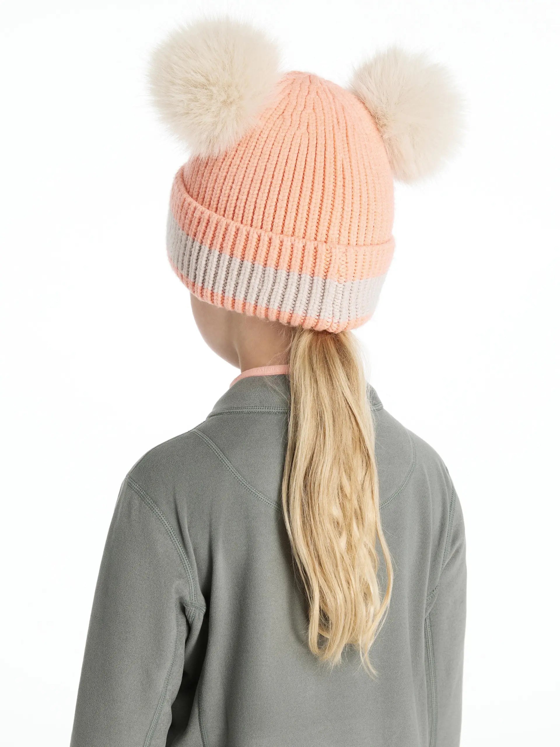 LeMieux Mini Double Pom Beanie Peach Punch