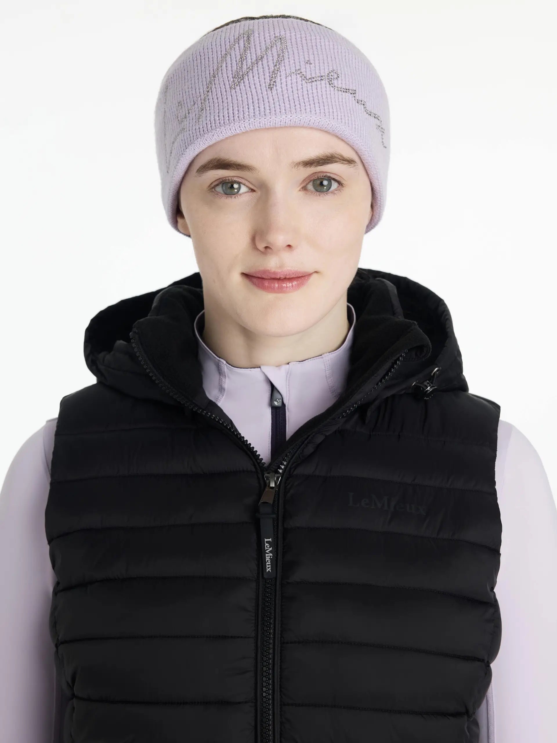 LeMieux Sparkle Headband - Lilac Winter Knit with Stud Detail