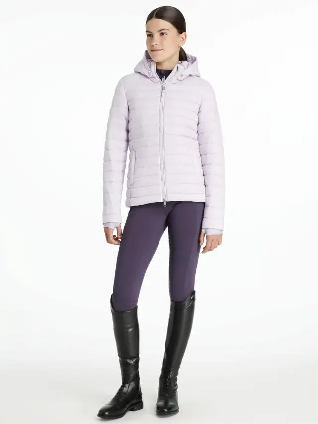 LEMIEUX Young Rider Ruby Puffer Jacket Lilac: Water-Resistant, Detachable Hood, Lightweight, Recycled Down. Equestrian Fashion for Kids