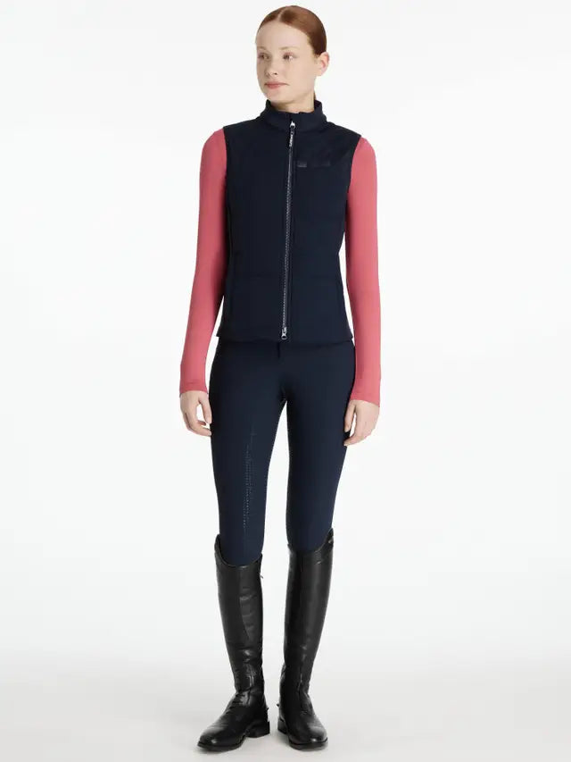 Le Mieux Young Rider Pammy Training Gilet Navy: Lightweight activewear gilet for women from Equiflair.