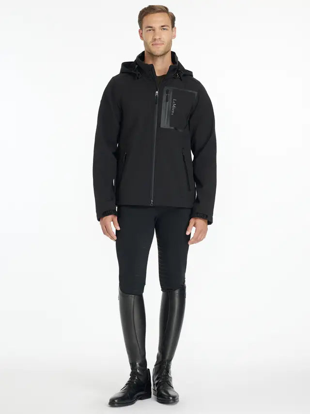 LeMieux Men's Black Softshell Equestrian Jacket | Weather Resistant Riding Apparel