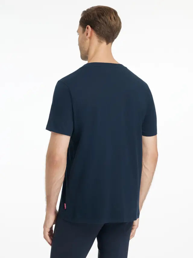 LEMIEUX MENS T-SHIRT NAVY by Equiflair - Cotton Jersey Brushed Graphic Tee