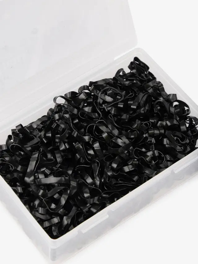 Equiflair: Black Silicone Plaiting Bands - Strong & Flexible Hair Elastics for Horse Plaiting