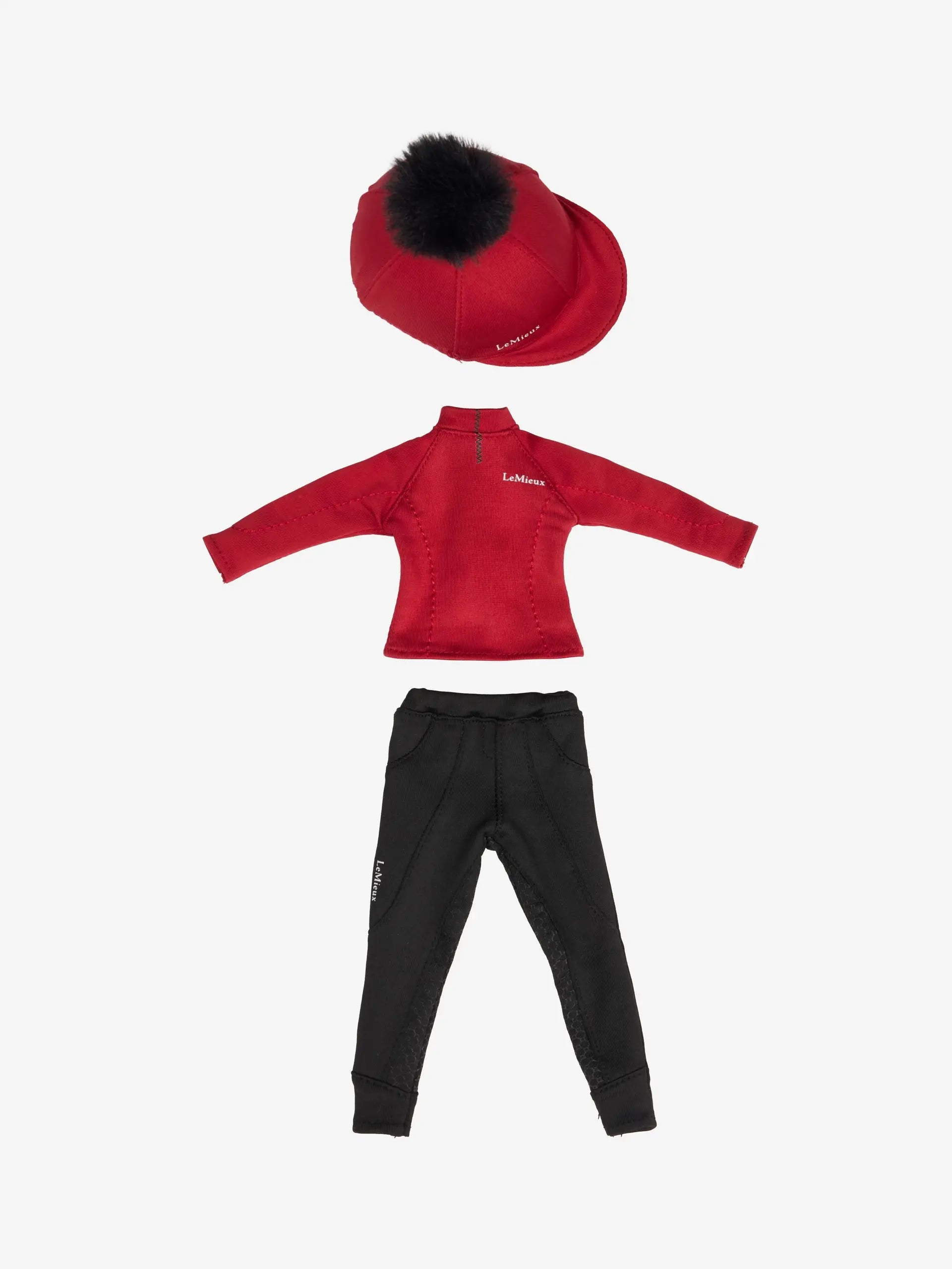 LeMieux Toy Rider Outfit Chilli: Equestrian doll clothes set - hat, top, and breeches for LeMieux toy riders.