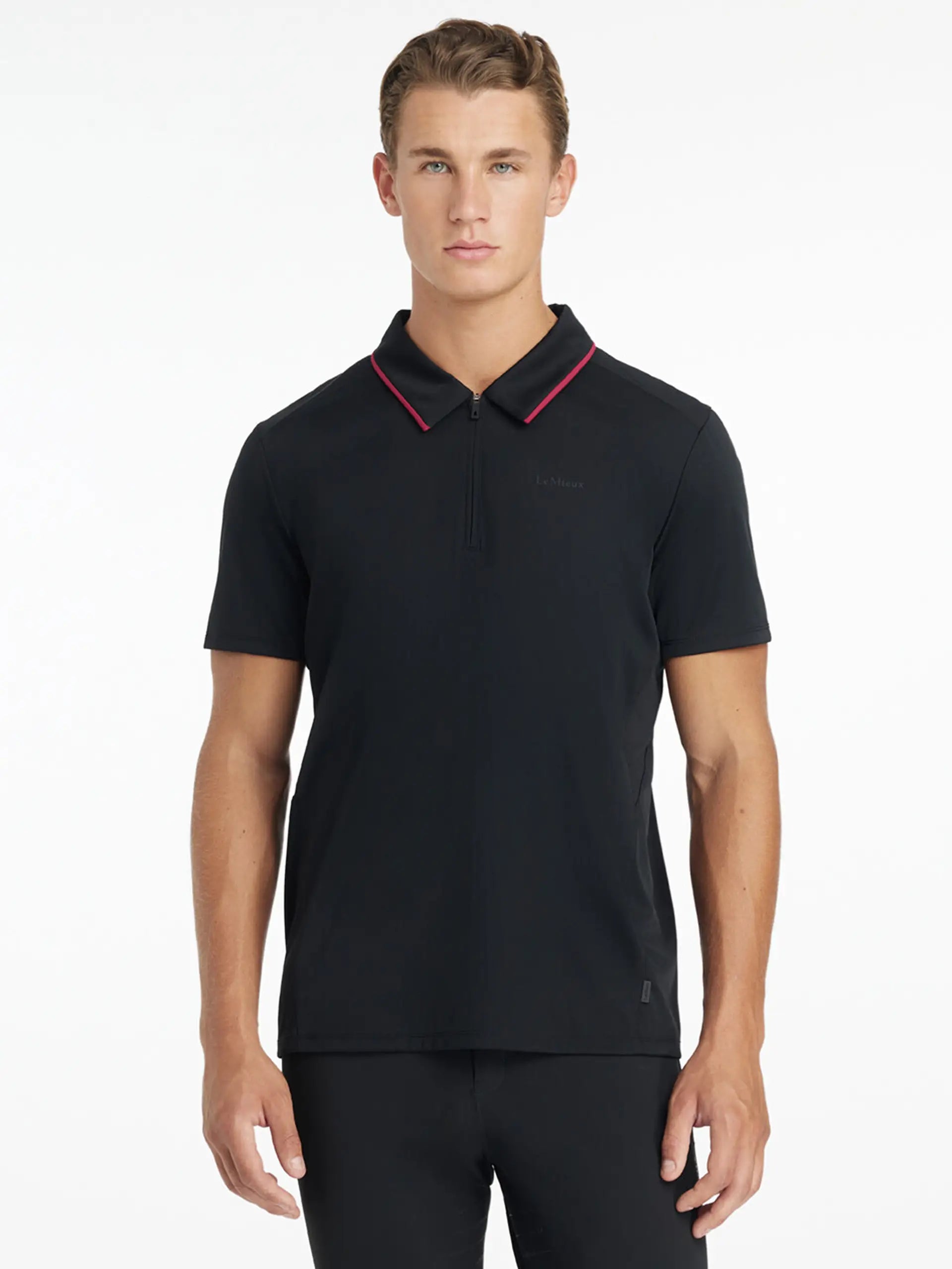 LeMieux Men's Performance Polo Shirt - Black Technical Riding Top