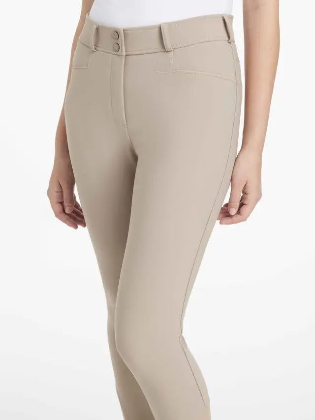 LEMIEUX ISABELLE Almond Knee Grip Riding Breeches: Stylish Equestrian Apparel for Women. Equiflair.