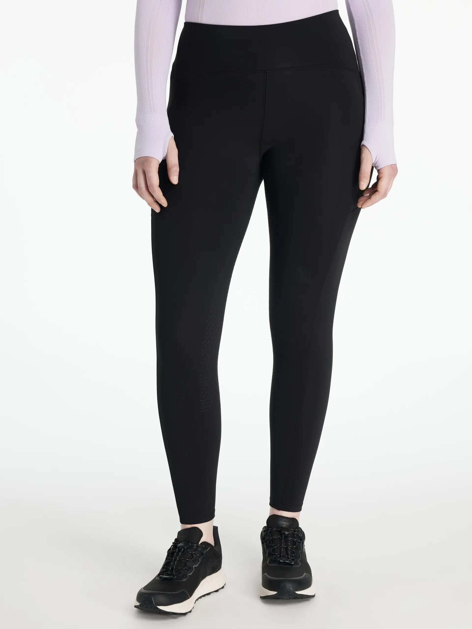 LEMIEUX Natalie Brushed Black Riding Leggings: Thermal Equestrian Tights