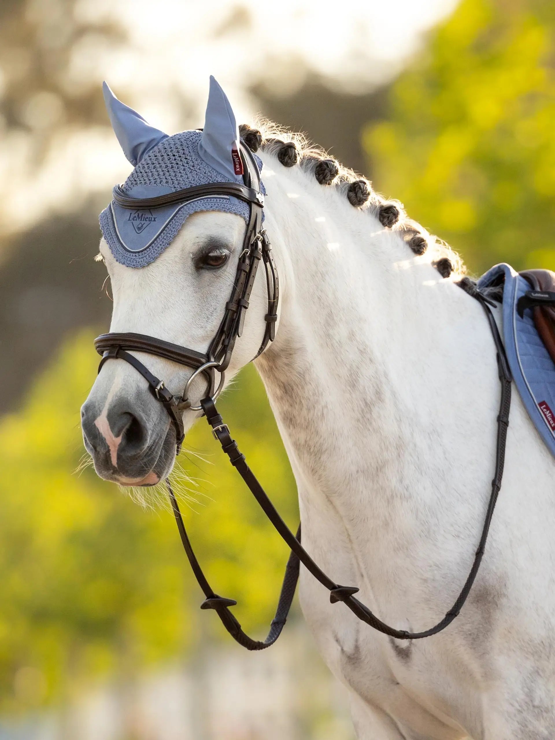 LeMieux Mini Classic Fly Hood Powder Blue | Equiflair
