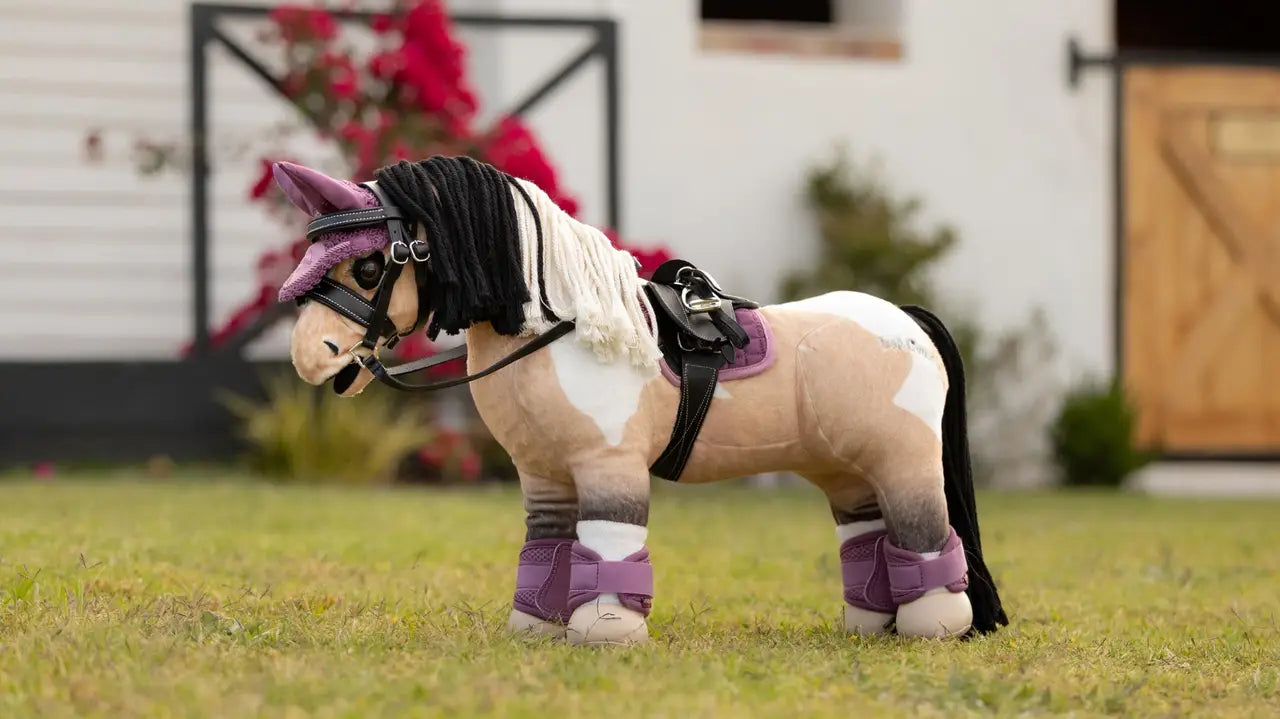 LeMieux Toy Pony Pad Mallow plush toy horse with saddle pad and purple accessories