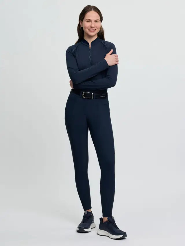 LeMieux Brilliance Navy Knee Grip Riding Breeches for Women - Performance Equestrian Apparel