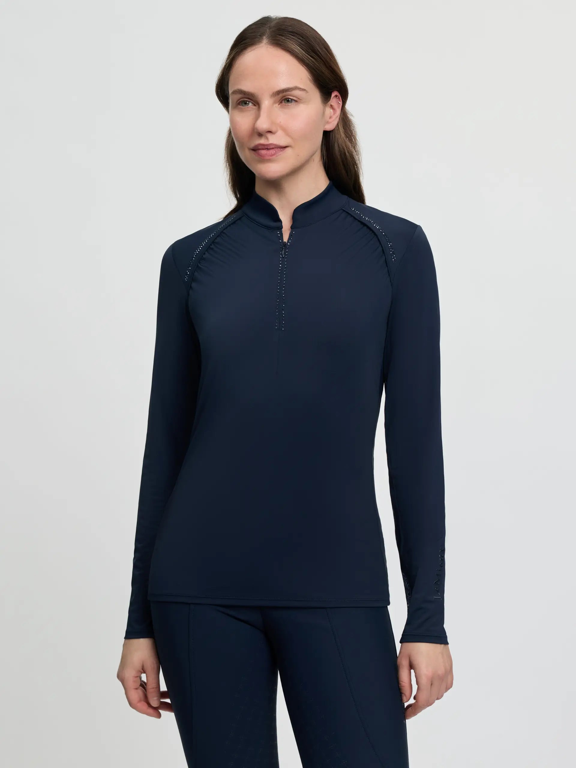 LeMieux Brilliance Heyden Navy Lightweight Base Layer with Rhinestones