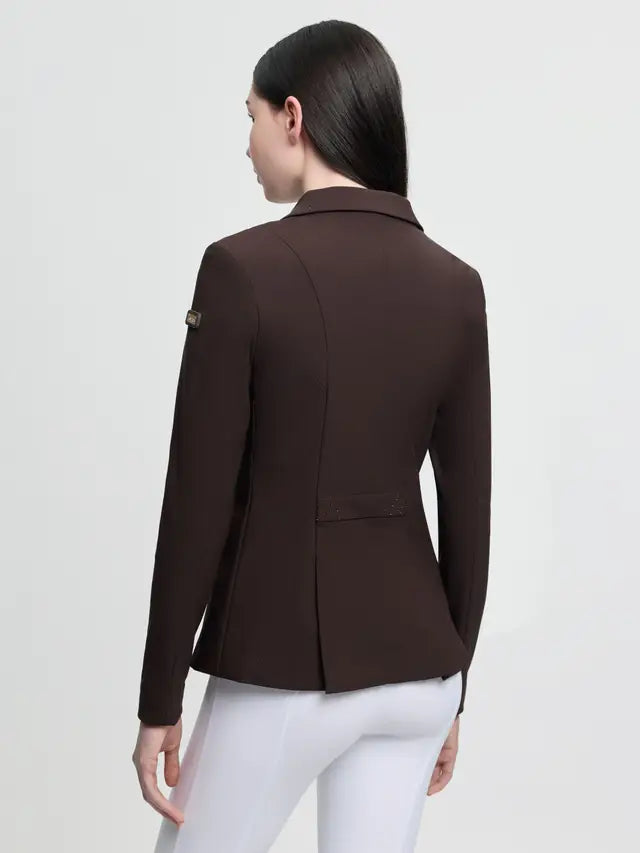 LeMieux Brilliance Junior Pro Show Jacket in Espresso with rhinestone accents - equestrian apparel