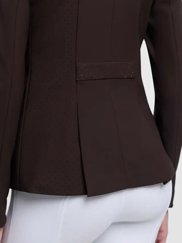 LeMieux Brilliance Junior Show Jacket Espresso with rhinestone detailing
