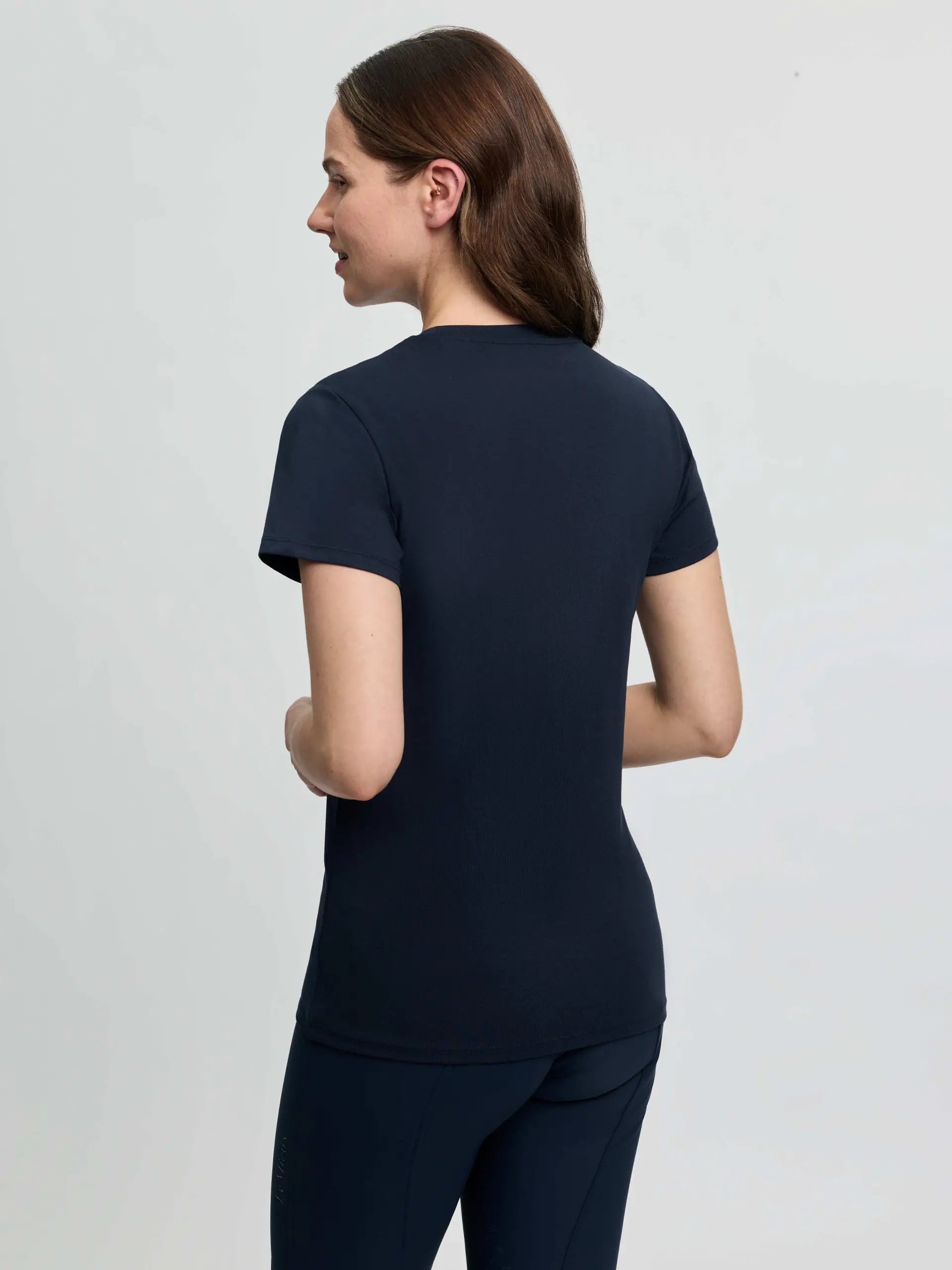 LeMieux Brilliance T-Shirt Navy - Women's top with rhinestone detail