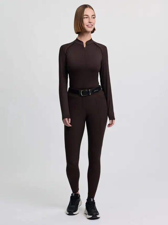 LeMieux Brilliance Knee Grip Breeches in Espresso - Women's Equestrian Riding Pants