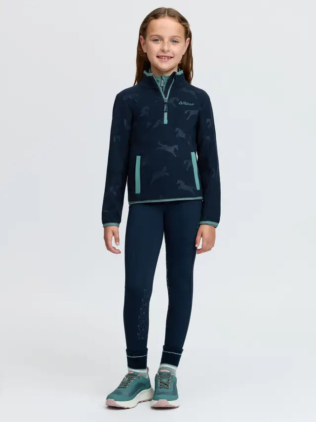 LeMieux girl's navy fleece with horse print