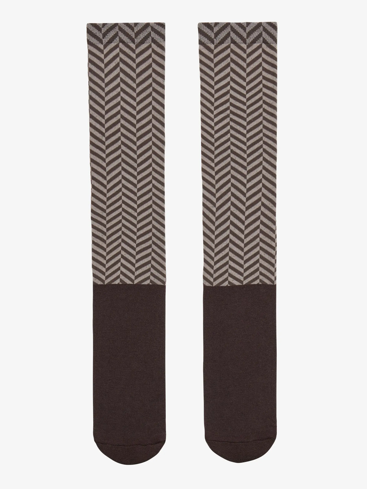 Lemieux Heritage Footsie Socks Herringbone Cocoa - Comfortable equestrian socks with padded sole.