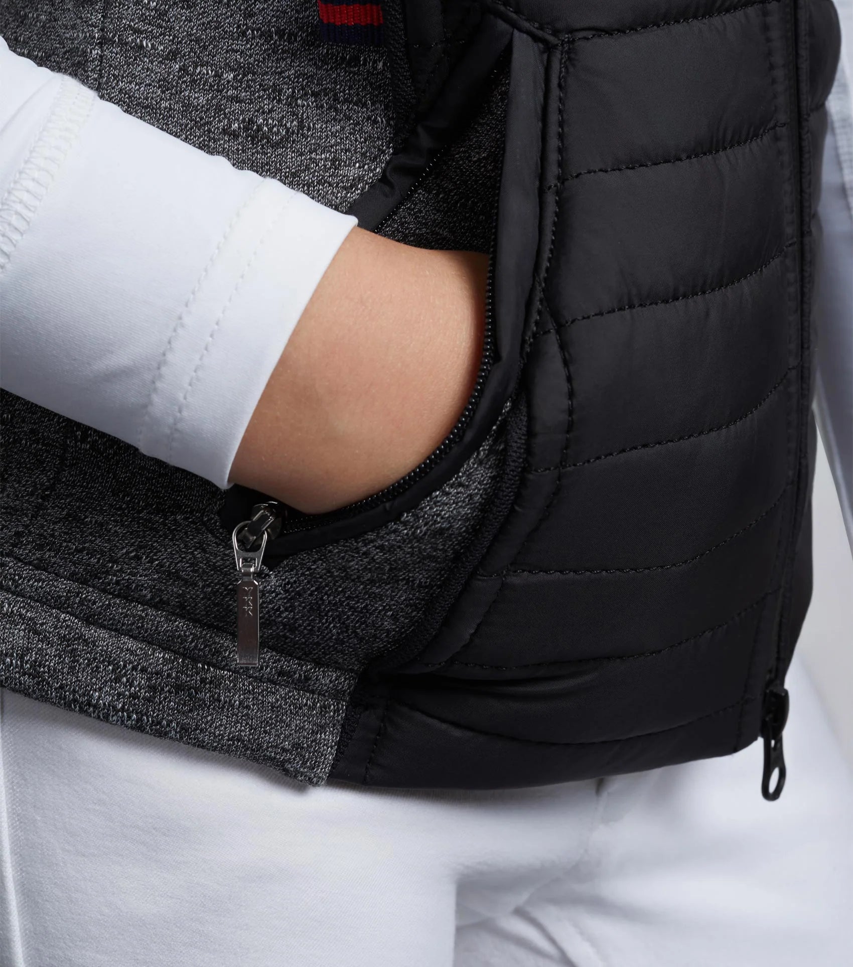 Premier Equine Girl's Black Hybrid Riding Gilet: Quilted Equestrian Vest with Zip Pocket. Stylish & Functional Riding…