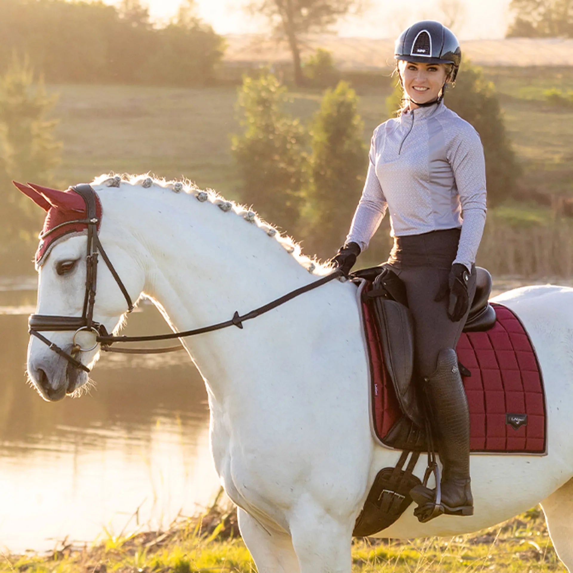 Equestrian Style: LeMieux Faith Base Layer in Ash on Horse Rider. UV, Sweat-Wicking Shirt by Equiflair for Comfortable…
