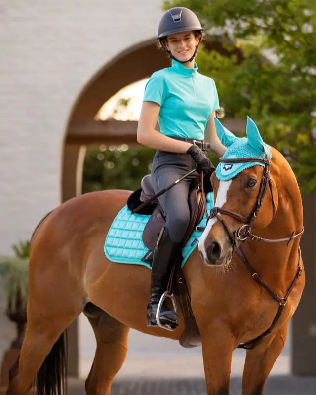 LeMieux Loire Classic Close Contact Square Saddle Pad Azure - Equestrian Horse and Rider