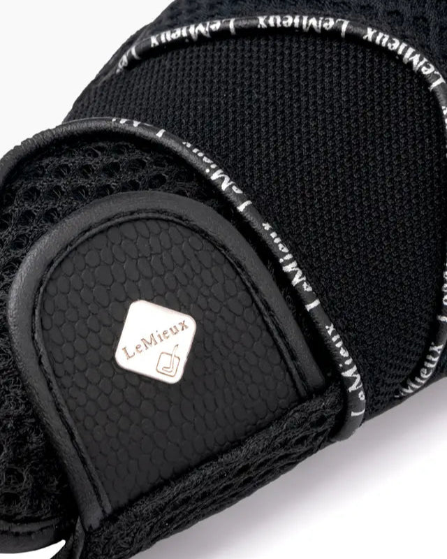 LEMIEUX 3D Mesh Riding Gloves Black - Breathable Equestrian Gloves from Equiflair