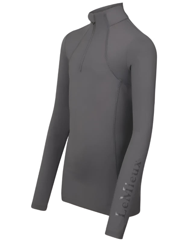 LeMieux Young Rider Slate Base Layer | Equestrian Top for Kids | Comfortable UV Protective Riding Shirt