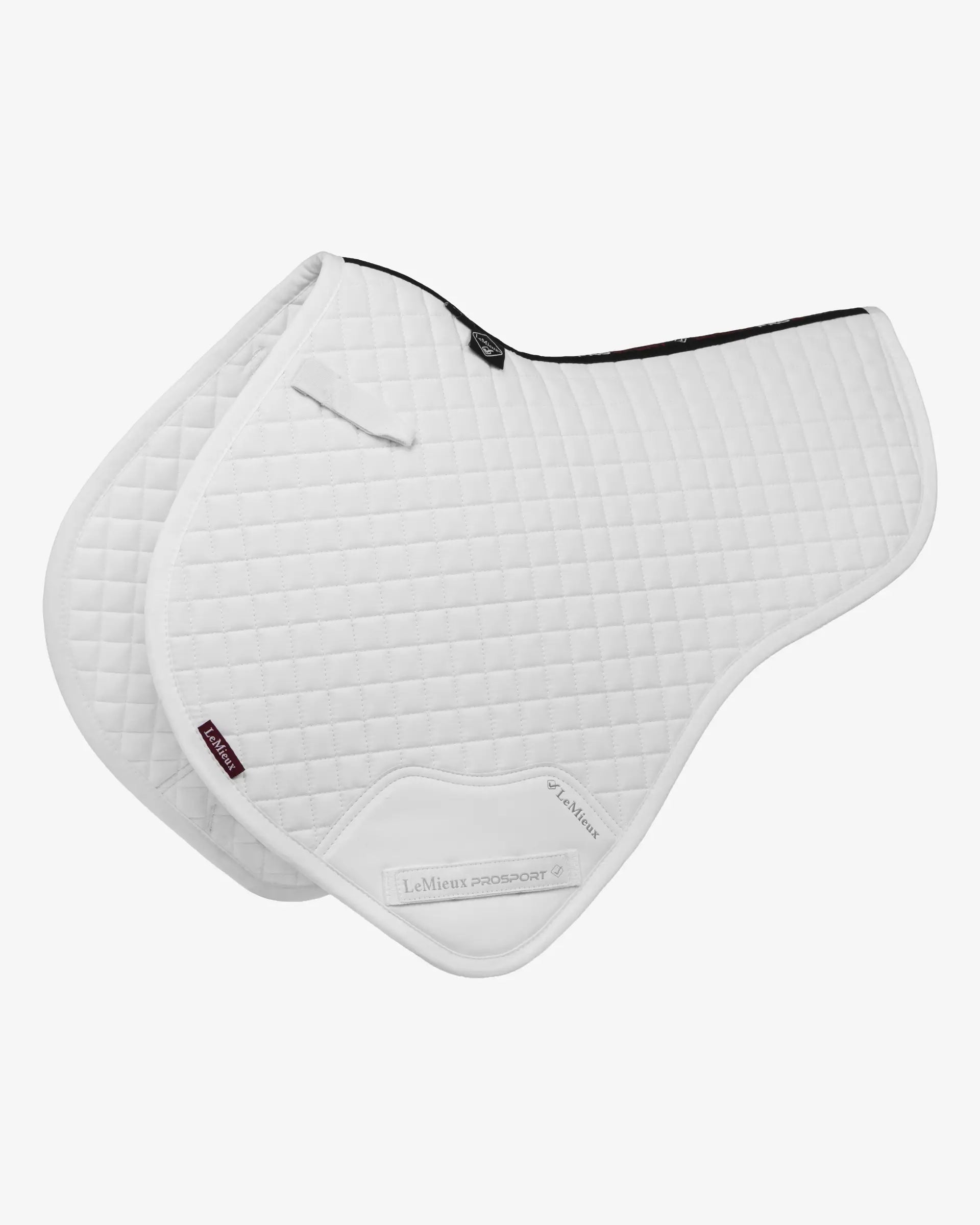 LeMieux Cotton Close Contact Half Square Saddle Pad - White. Equestrian Gear for Optimal Comfort.