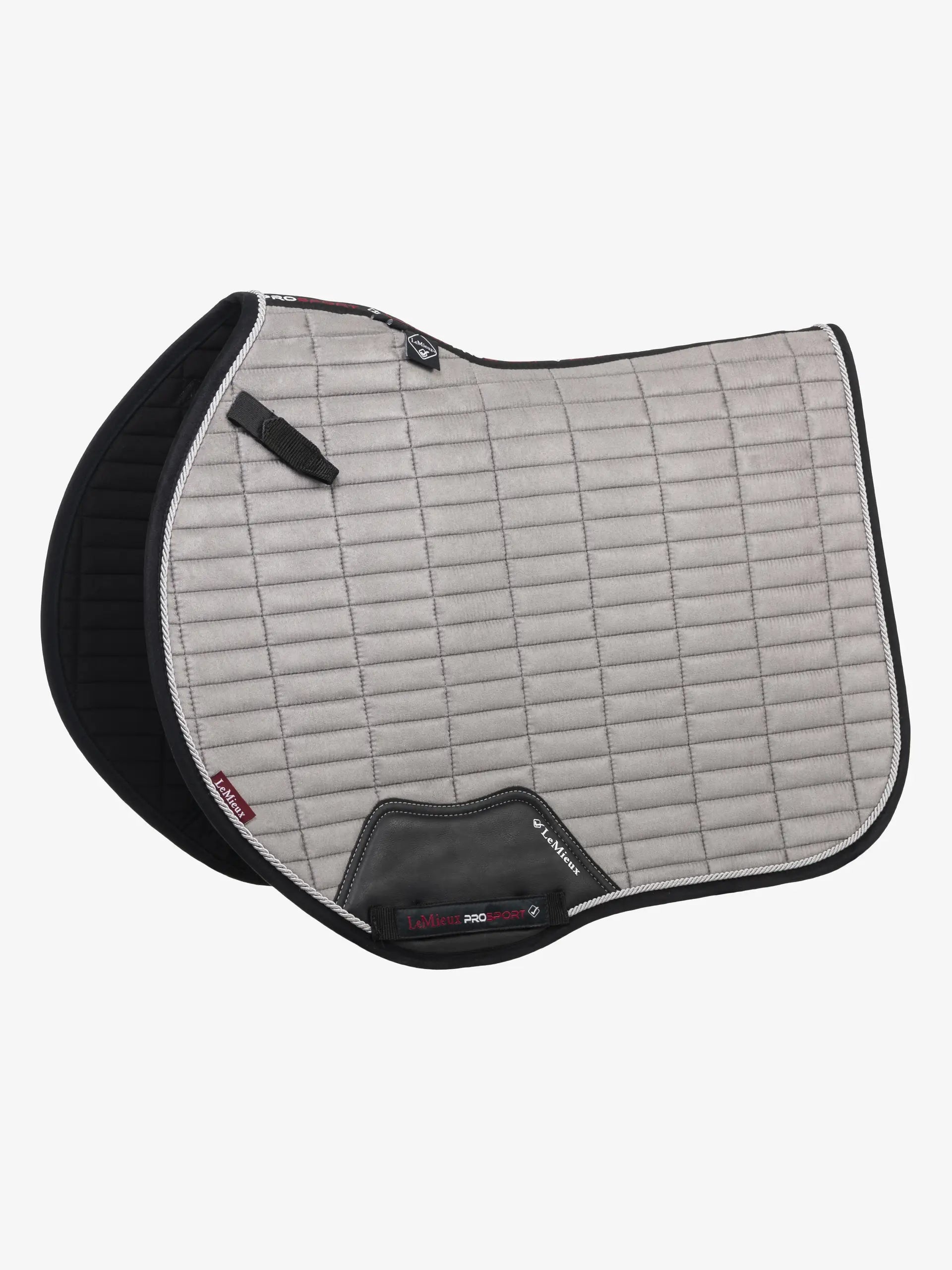 LEMIEUX Suede EuroJump Square Grey Saddle Pad | Stylish Horse Riding Equipment