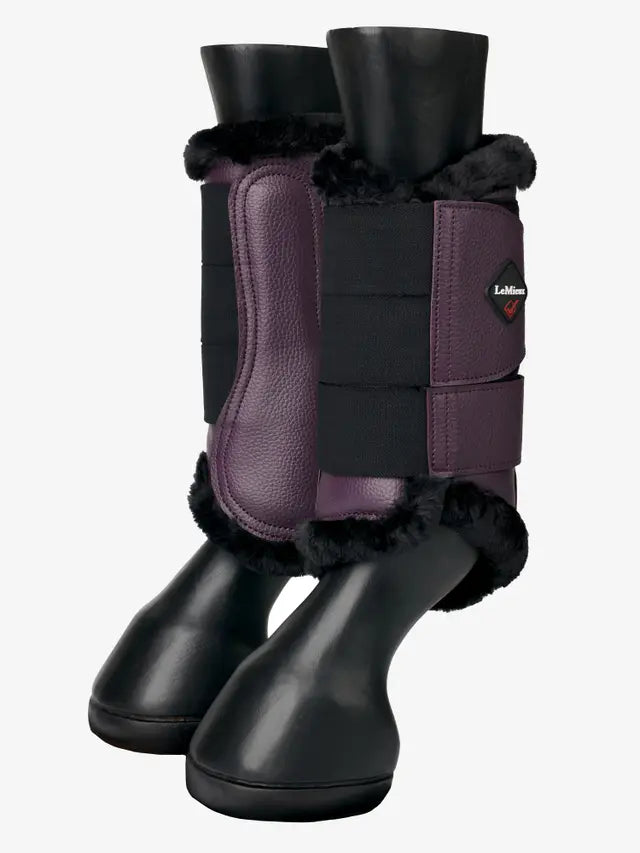 LEMIEUX Fleece Lined Brushing Boots Fig: Horse Riding Leg Protection, Equine Brushing Boots with Fleece