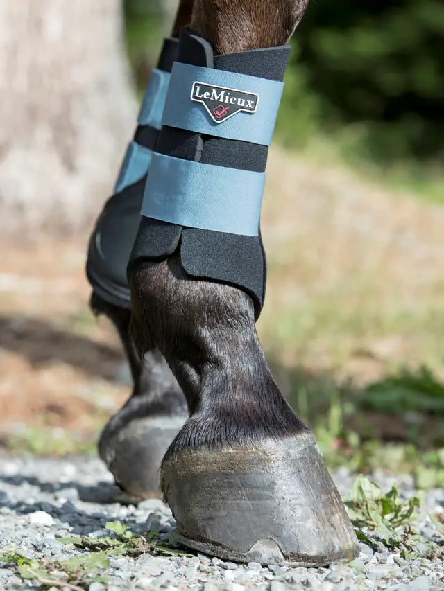 LEMIEUX GRAFTER Ice Blue Brushing Boots for Horses - Equestrian Protective Legwear for Riding, Schooling & Turnout