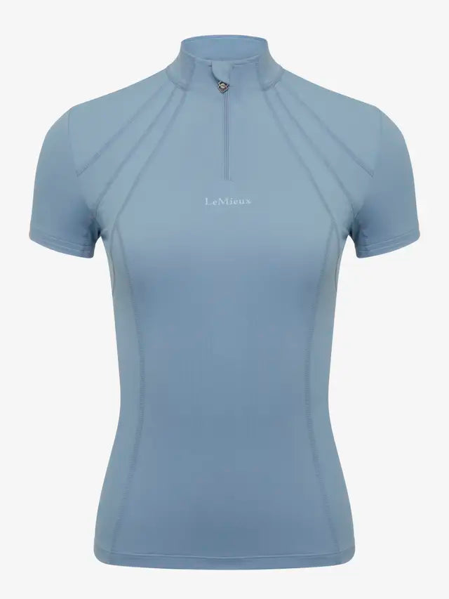 LEMIEUX MIA MESH Short Sleeve Base Layer in Denim Blue: UV Protection, Sweat-Wicking Equestrian Apparel