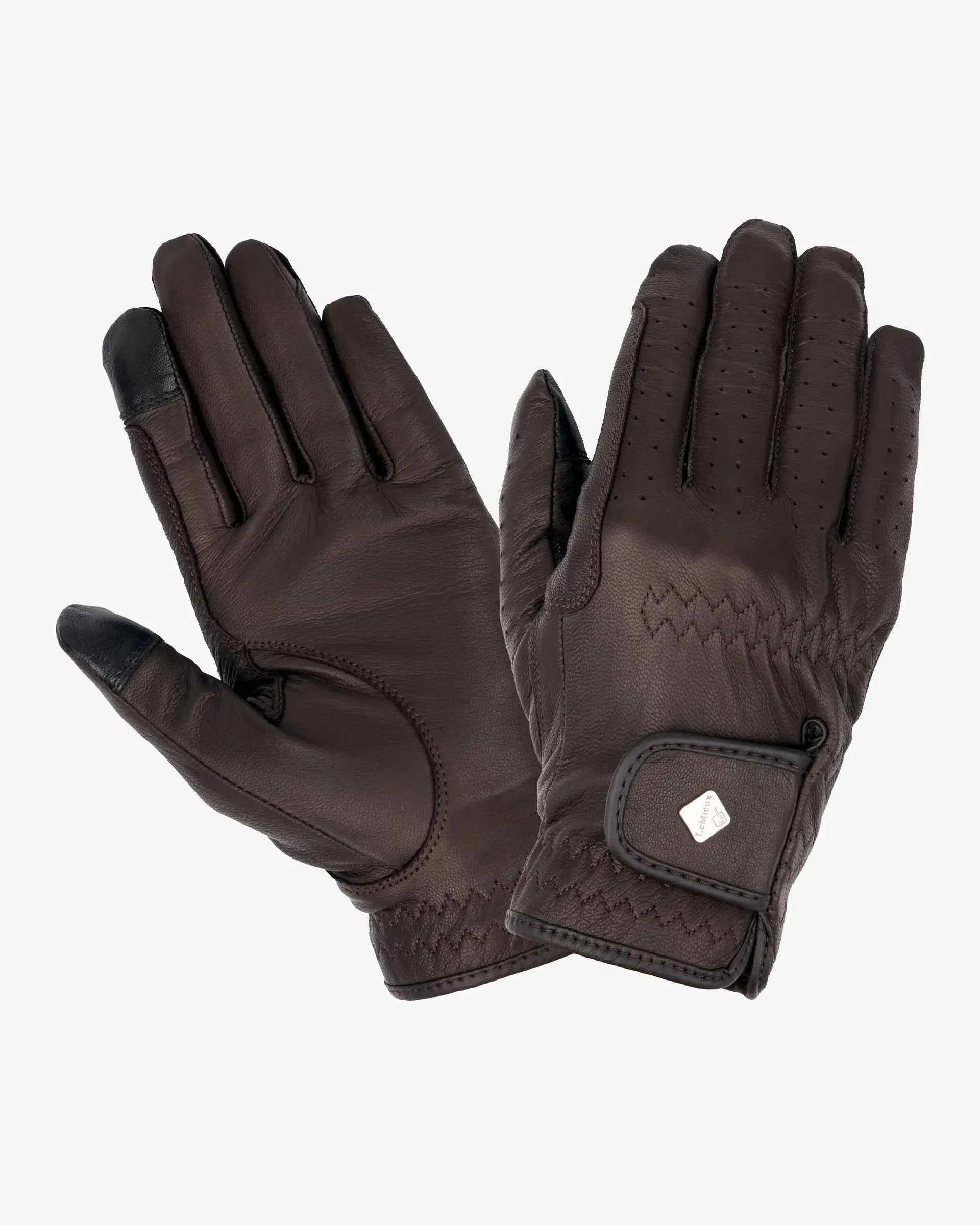 LeMieux Classic Leather Riding Gloves Brown