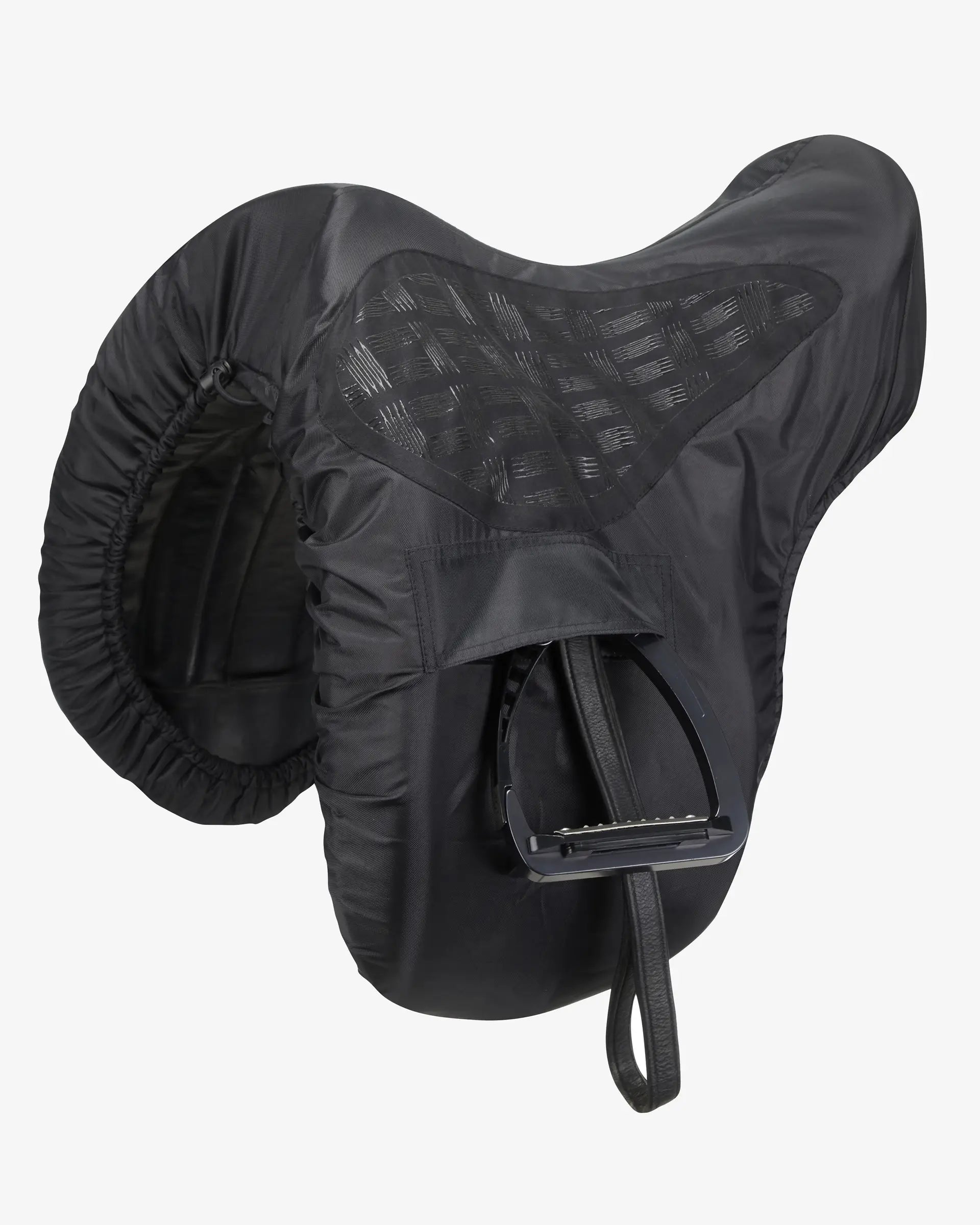Black Waterproof Dressage Saddle Cover for Horseback Riding Saddle Protection - Fits 16-18 Inch Saddles