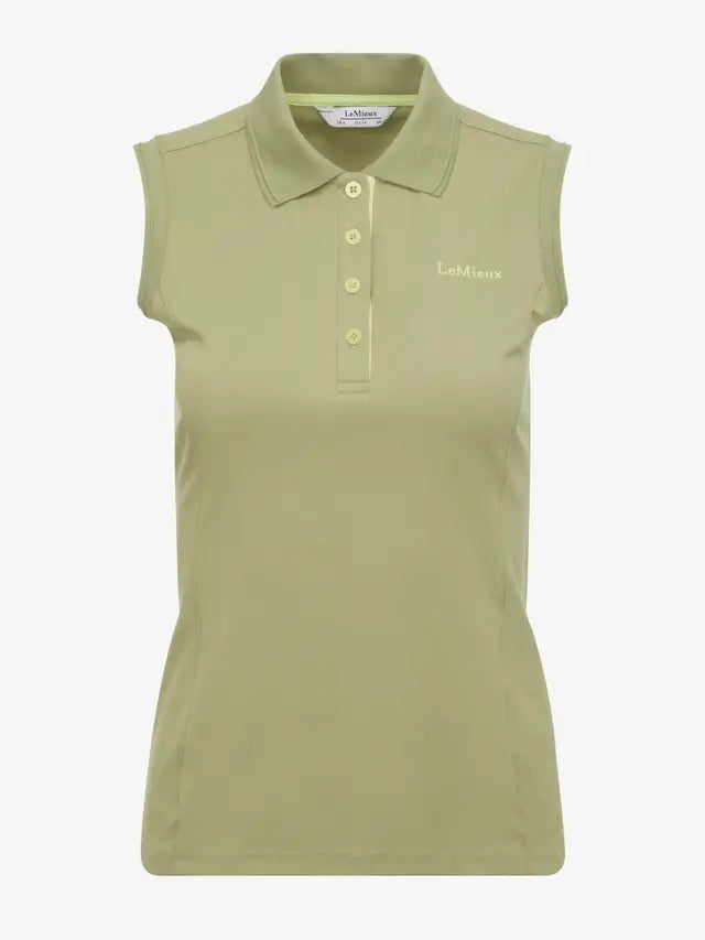 LEMIEUX Sleeveless Polo Shirt - Moss Green, Equestrian, Slim Fit. Shop Equiflair!