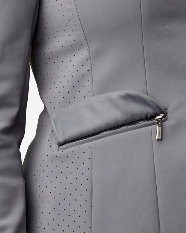 LeMieux Dynamiqué Graphite Show Jacket - Competition Riding Apparel with Vented Panels & Zipper Pocket