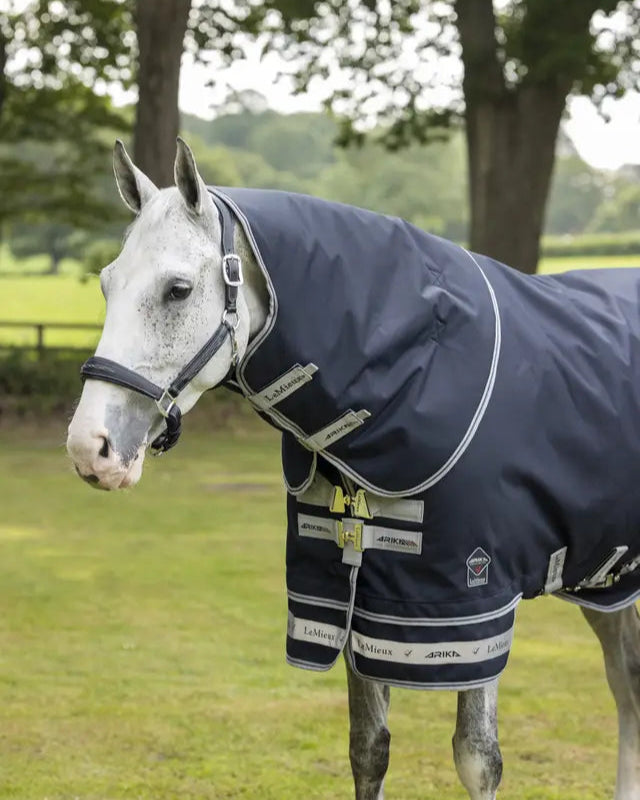 LeMieux Arika Featherweight Horse Rug - 0G Navy: Waterproof & Breathable for Transitional Weather. Horse Blanket
