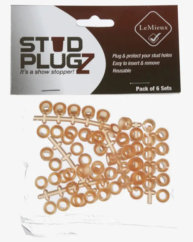 LeMieux Stud Plugz Orange: Protect Stud Holes & Easy Removal - Pack of 6 Sets