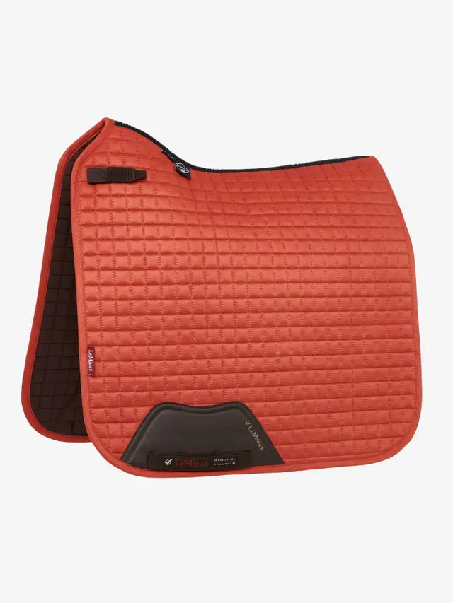 Lemieux Suede Dressage Square - Sienna Saddle Pad for Dressage, High Wither Cut, Elasticated D-ring Tabs, Comfortable & Durable