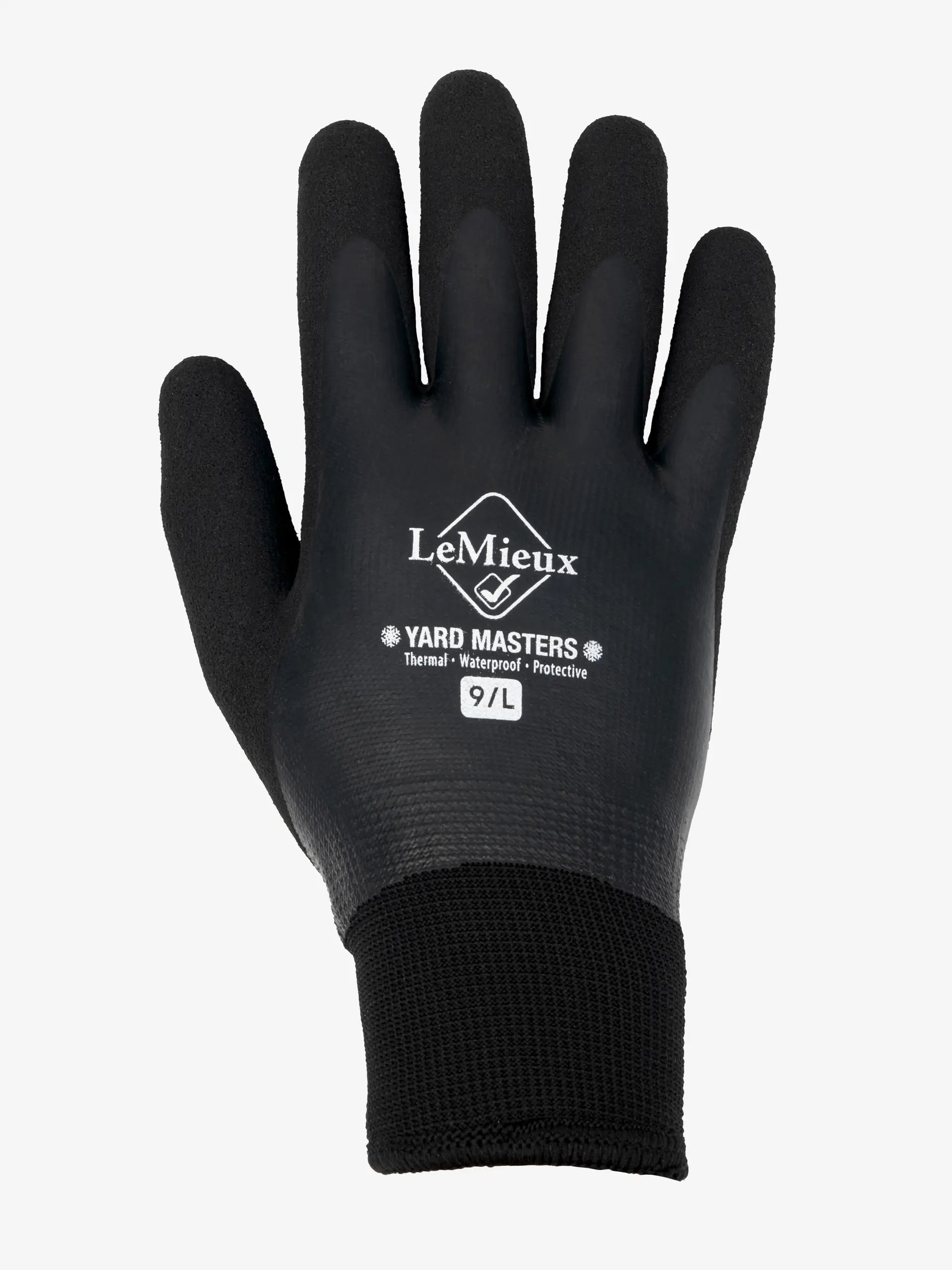 LeMieux Thermal Work Gloves - Black, Waterproof Equine Winter Gloves, Size 9/L