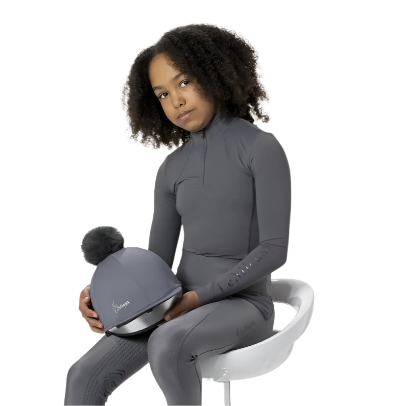 LeMieux Young Rider Slate Base Layer on Child Model - Equiflair
