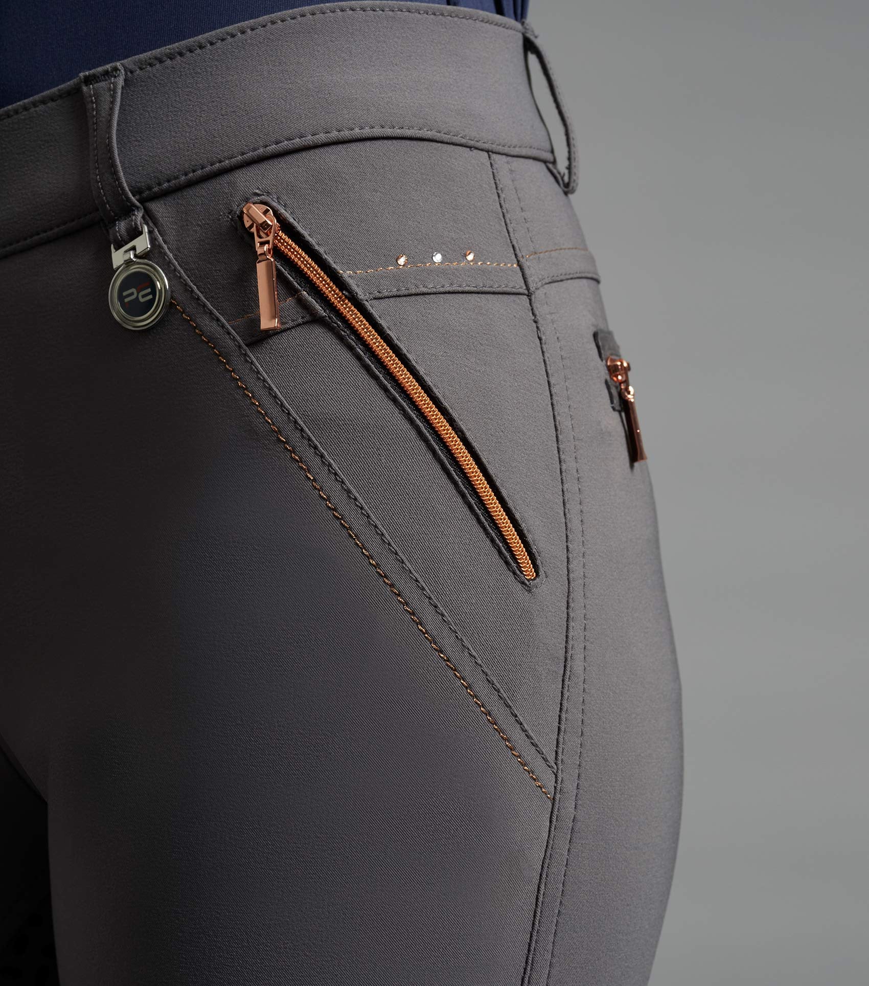 Premier Equine Coco II Anthracite Riding Breeches for Ladies - Full Gel Seat, Equestrian Apparel