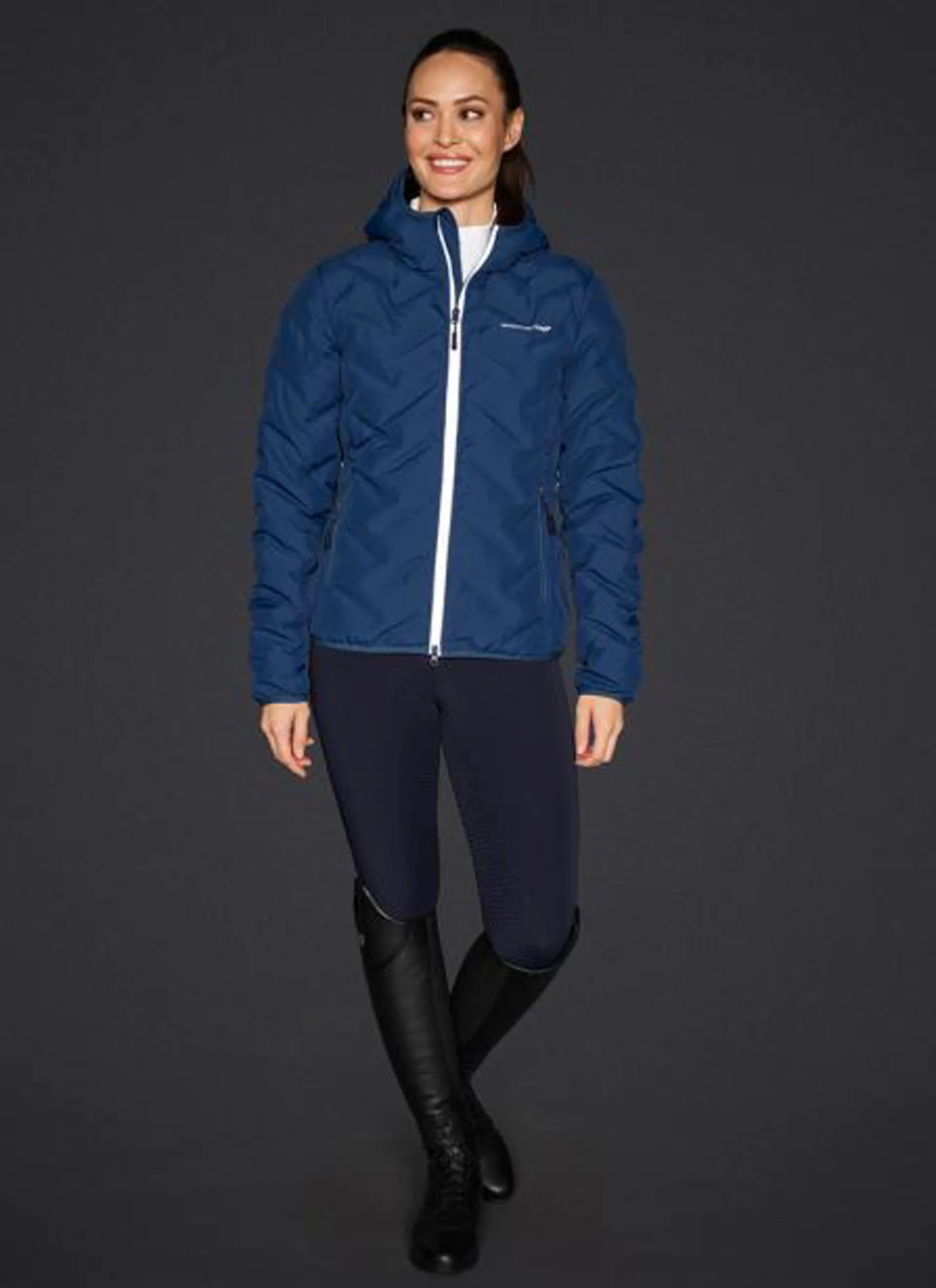 MOUNTAIN HORSE LUNA Jacket Navy - Waterproof Padded Equestrian Riding Jacket for Women