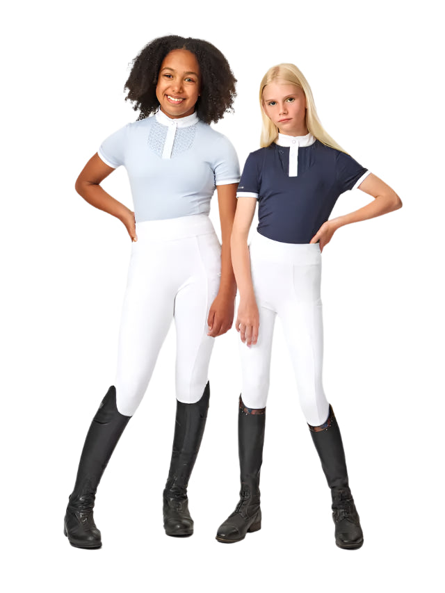 LeMieux Young Rider White Breeches: Girls' Equestrian Riding Apparel