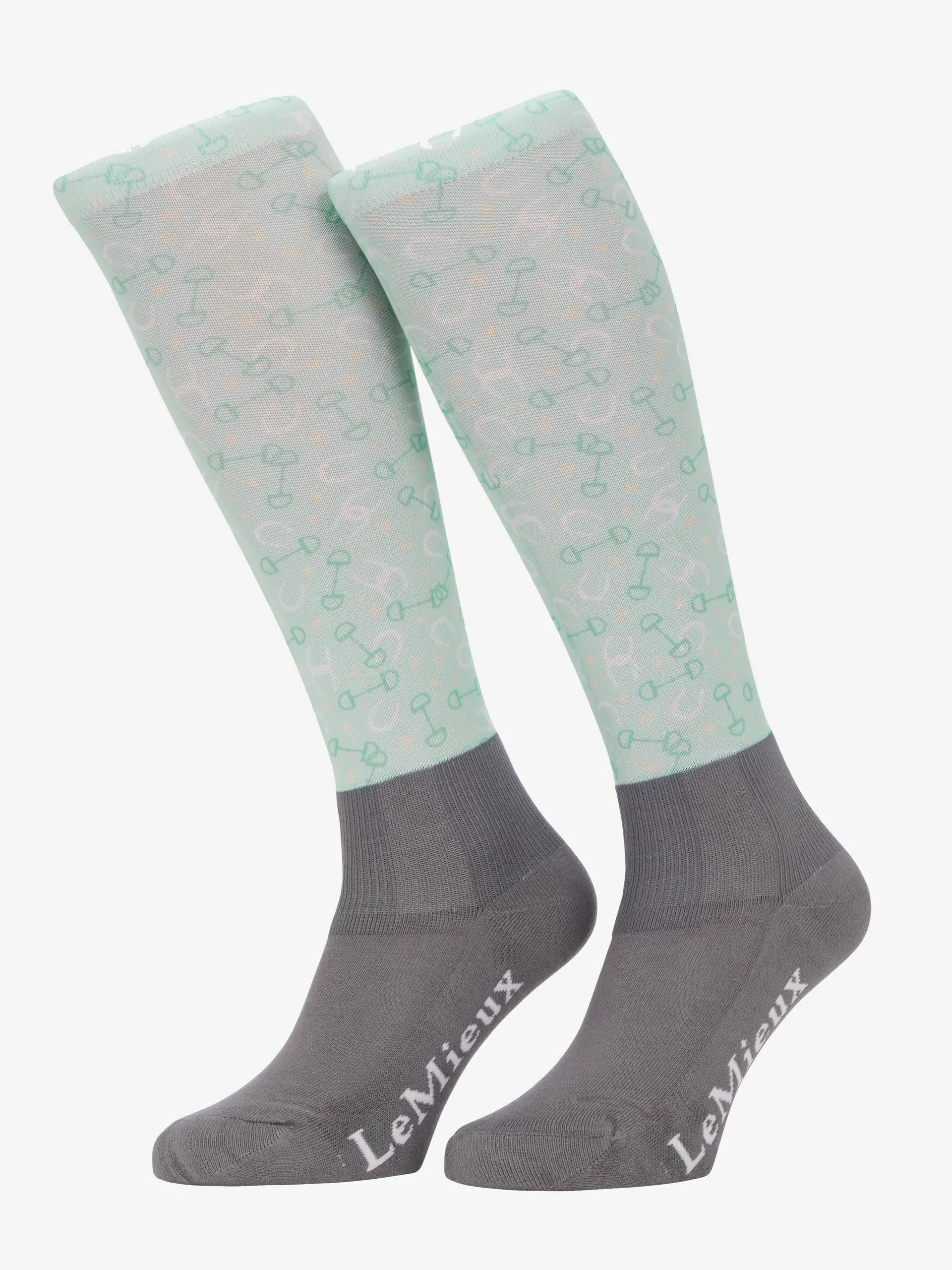 LEMIEUX HARLOW FOOTSIE SOCKS SOFTMINT - Riding socks, equestrian socks, soft mint socks, padded sole, comfort, support, LeMieux